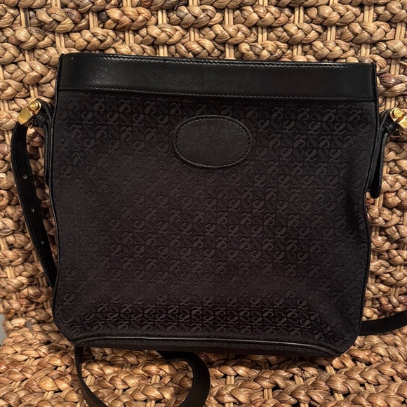 Loewe Black Embossed Messenger Bag